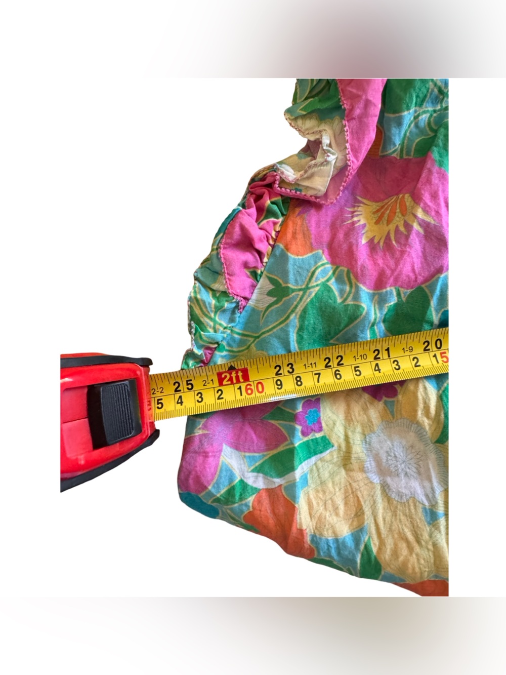 Love the Label Floral Blouse XL Boho Ruffle Sleeve Bright Print Top - Picture 11 of 11